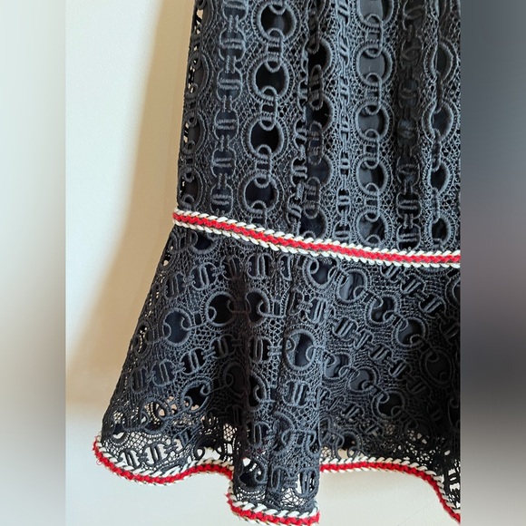 SANDRO Richard Chain-link Lace Skirt In Black - Picture 4 of 11